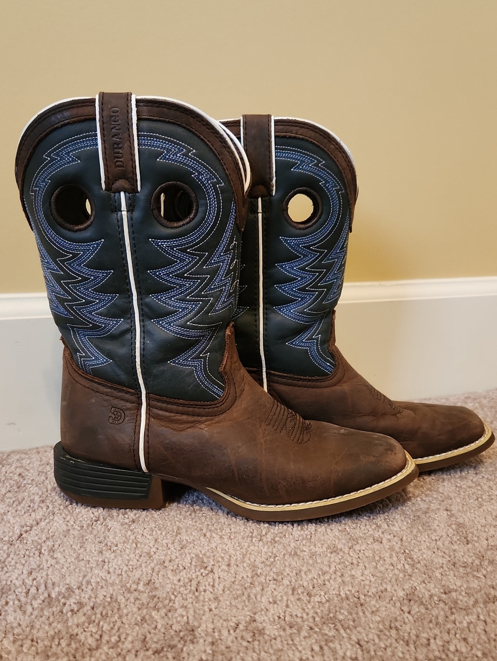 Durango Brown & Blue Rebel Pro Kids' Western Boots, 4M